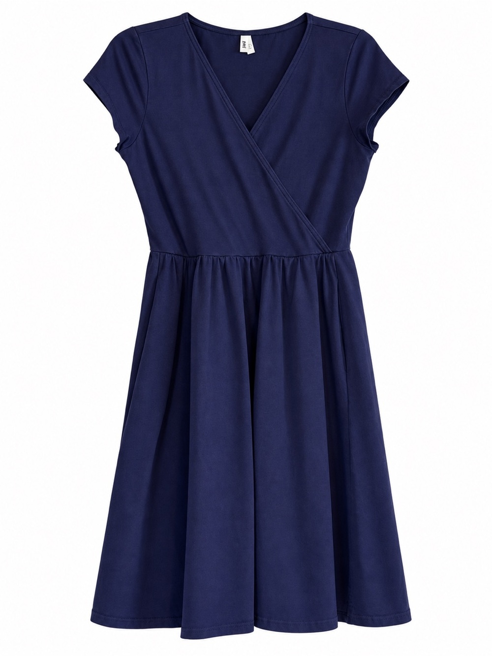 Pact - Organic Cotton Fit & Flare Crossover Dress in Purple Size Medium